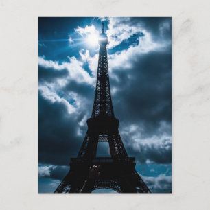 Eiffel Tower Blue Night Postkarte
