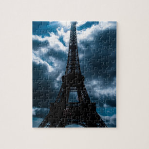 Eiffel Tower Blue Night Puzzle