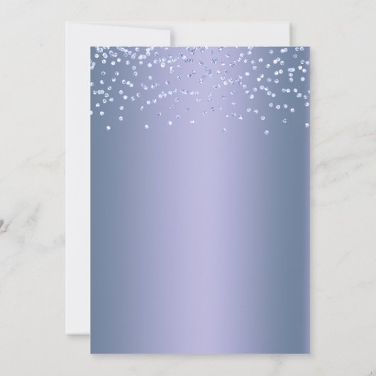 Eiffel Tower Blue Sparkle Glitzer Quinceañera Einladung (Rückseite)