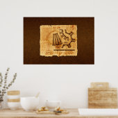 Eiffel Tower Blueprints Poster (Küche)