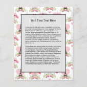 Eiffel Tower Blume Pink Hearts Paris Französisch Flyer (Vorne)