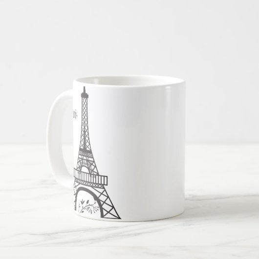 Eiffel Tower Bonjour Paris Tasse (Vorderseite Links)