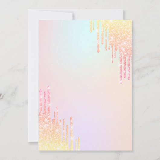 Eiffel Tower Bow Glitter Drips Sweet 16 Einladung (Rückseite)