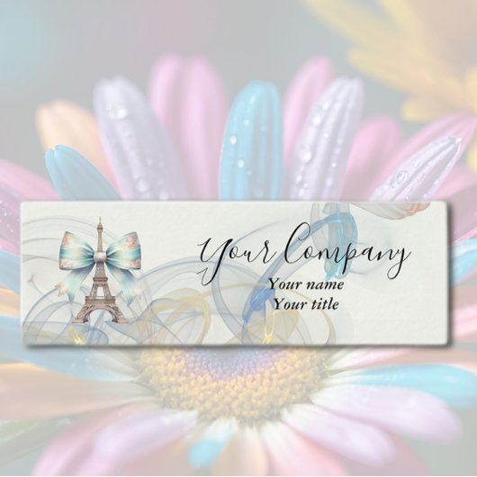 Eiffel Tower & Bow Mini Business Card Mini Visitenkarte