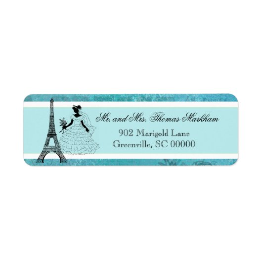 Eiffel Tower Bride Personalisiert Address Labels (Vorne)
