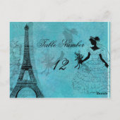 Eiffel Tower Bride Tischnummer Postkarte (Rückseite)
