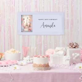 Eiffel Tower Butterflies and Flowers Birthday Banner