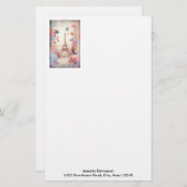 Eiffel Tower Butterflies and Flowers Briefpapier (Vorne/Hinten)