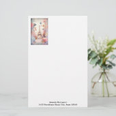 Eiffel Tower Butterflies and Flowers Briefpapier (Stehend Vorderseite)