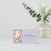 Eiffel Tower Butterflies and Flowers Business Card Visitenkarte (Stehend Vorderseite)