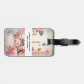 Eiffel Tower Butterflies and Flowers Gepäckanhänger (Rückseite horizontal)