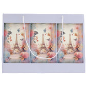 Eiffel Tower Butterflies and Flowers Große Geschenktüte (Rückseite)