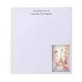 Eiffel Tower Butterflies and Flowers Notizblock (Vorderseite)