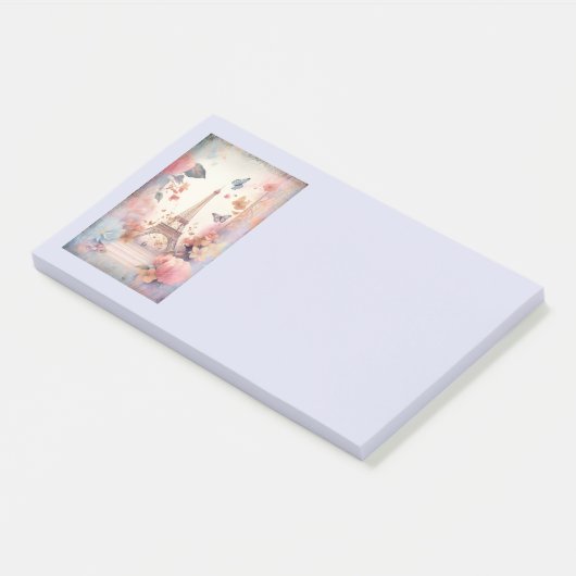 Eiffel Tower Butterflies and Flowers Post-it Klebezettel (angewinkelt)