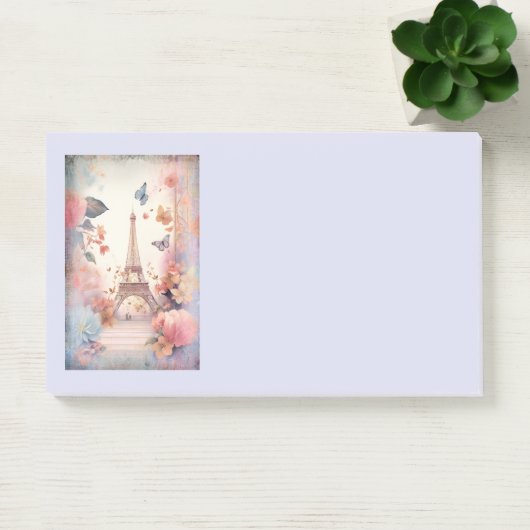 Eiffel Tower Butterflies and Flowers Post-it Klebezettel (Büro)