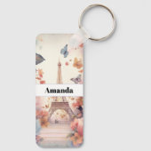 Eiffel Tower Butterflies and Flowers Schlüsselanhänger (Rückseite)