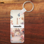 Eiffel Tower Butterflies and Flowers Schlüsselanhänger (Rückseite)