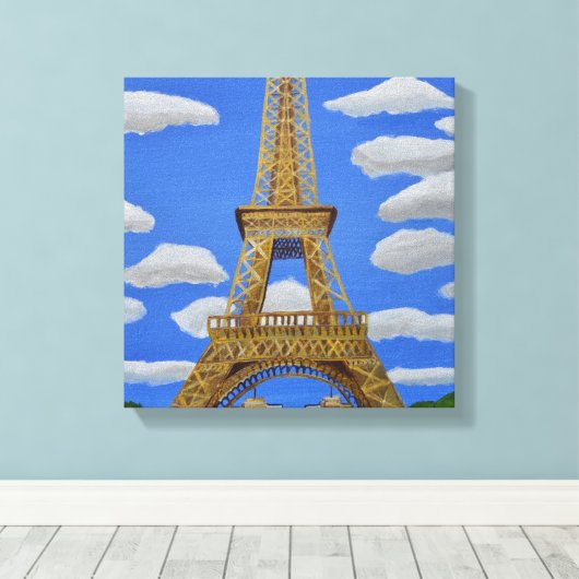 Eiffel Tower Canvas Print Leinwanddruck (Insitu (Holzboden))