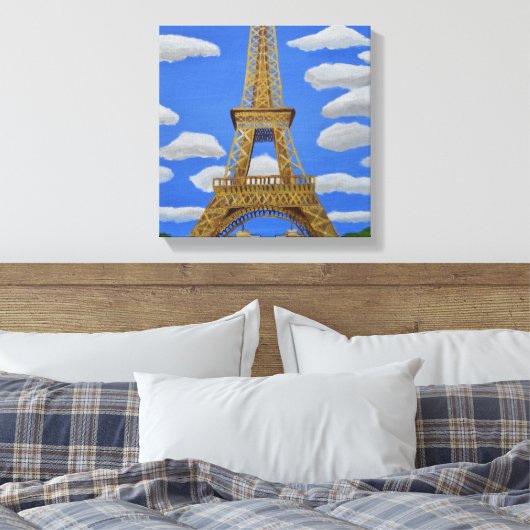 Eiffel Tower Canvas Print Leinwanddruck (Insitu (Schlafzimmer))