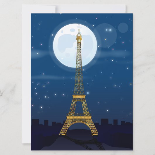 Eiffel Tower Cartoon Einladung (Vorderseite)