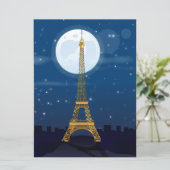 Eiffel Tower Cartoon Einladung (Stehend Vorderseite)