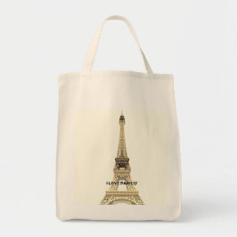 Eiffel Tower Chic Canvas Tote Bag Tragetasche