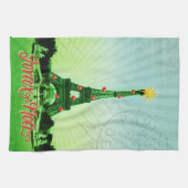 Eiffel Tower Christmas Collage Geschirrtuch (Horizontal)