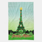 Eiffel Tower Christmas Collage Geschirrtuch (Vertikal)