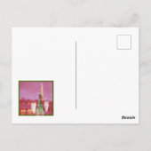 Eiffel Tower Christmas Pine Poinsettia Postkarte (Rückseite)