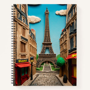 Eiffel Tower Clay Modell Notizblock