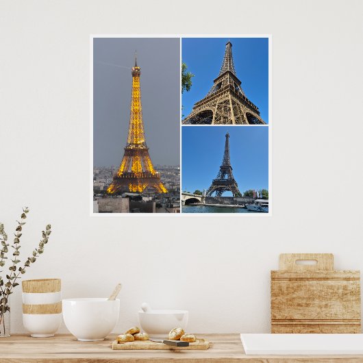 Eiffel Tower Collage Poster (Küche)
