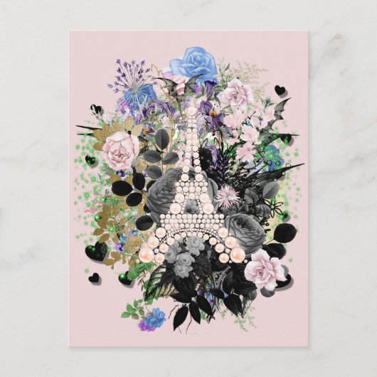 Eiffel Tower Collage Postkarte (Vorderseite)