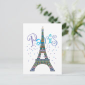 Eiffel Tower Confetti Postkarte (Stehend Vorderseite)