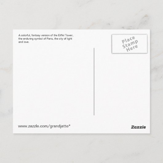 Eiffel Tower Confetti Postkarte (Rückseite)