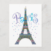 Eiffel Tower Confetti Postkarte (Vorderseite)