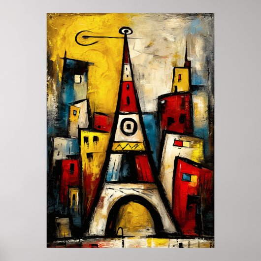 Eiffel Tower — Contemporary Abstract Expressionism Poster (Vorne)