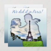 Eiffel Tower Couple Paris Hochzeitsempfang Einladung (Vorne/Hinten)