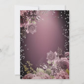 Eiffel Tower Diamonds Dark Roses Burgundy Einladung (Rückseite)