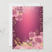 Eiffel Tower Diamonds Roses Red Quinceanera Einladung (Rückseite)