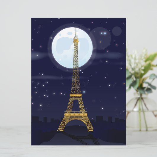 Eiffel Tower Einladung (Stehend Vorderseite)