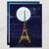 Eiffel Tower Einladung (Vorne/Hinten)