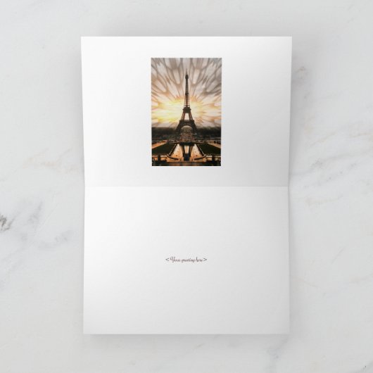 Eiffel Tower Feiertagskarte (Innenseite)