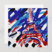 Eiffel Tower Feiertagskarte (Vorne/Hinten)