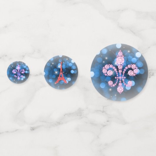 Eiffel Tower & Fleur de Lys Konfetti (Vorderseiten)