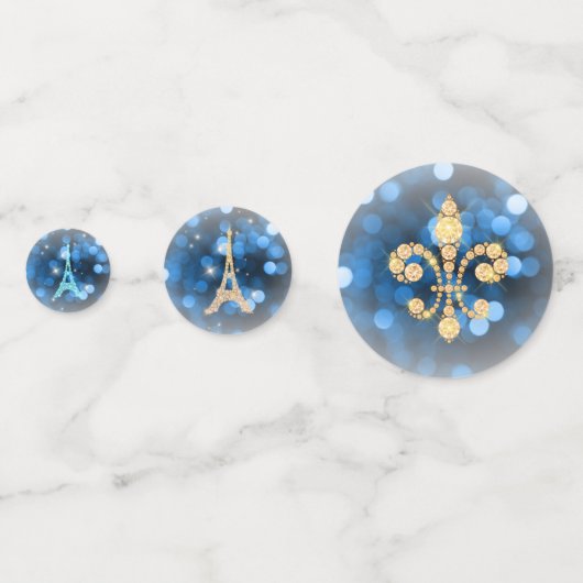 Eiffel Tower & Fleur de Lys Konfetti (Rückseiten)
