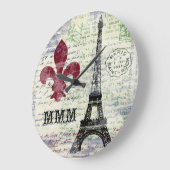 Eiffel Tower French Clock Große Wanduhr (Winkel)