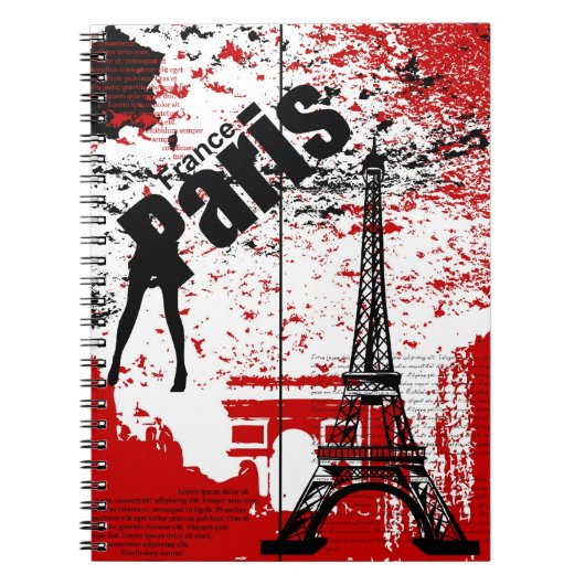 Eiffel Tower French Notebook Notizblock (Vorderseite)