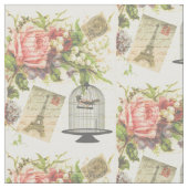 Eiffel Tower French Theme Vintag Paris Fabric Stoff (Nahaufnahme)