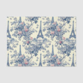 Eiffel Tower French Toile De Jouy Blue Decoupage Seidenpapier (Vorderseite)