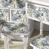 Eiffel Tower French Toile De Jouy Blue Decoupage Seidenpapier